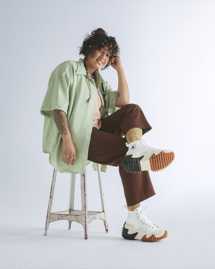 Converse Run Star Motion CX Høye Platform Sko Dame Hvite Svarte Oransje | 795ATQVXM