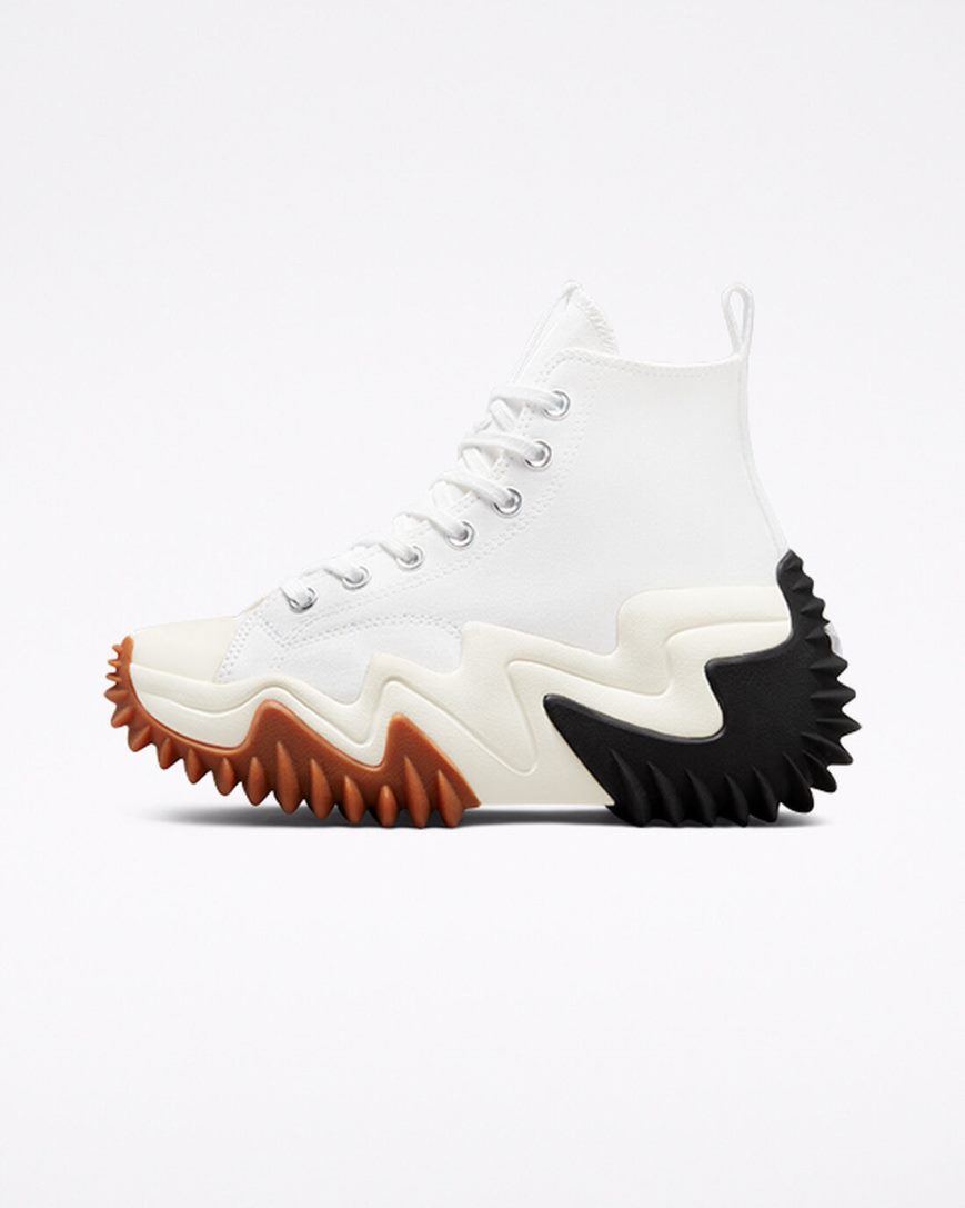 Converse Run Star Motion CX Høye Platform Sko Dame Hvite Svarte Oransje | 795ATQVXM