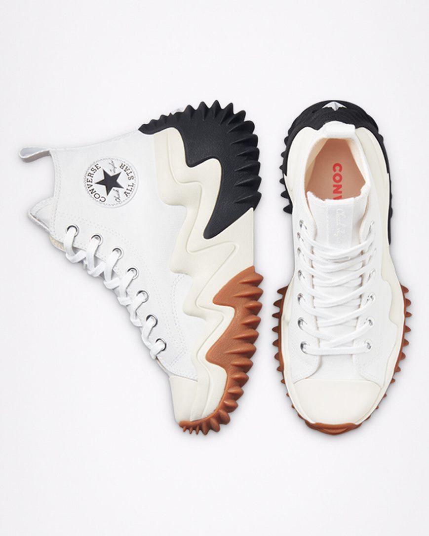 Converse Run Star Motion CX Høye Platform Sko Dame Hvite Svarte Oransje | 795ATQVXM