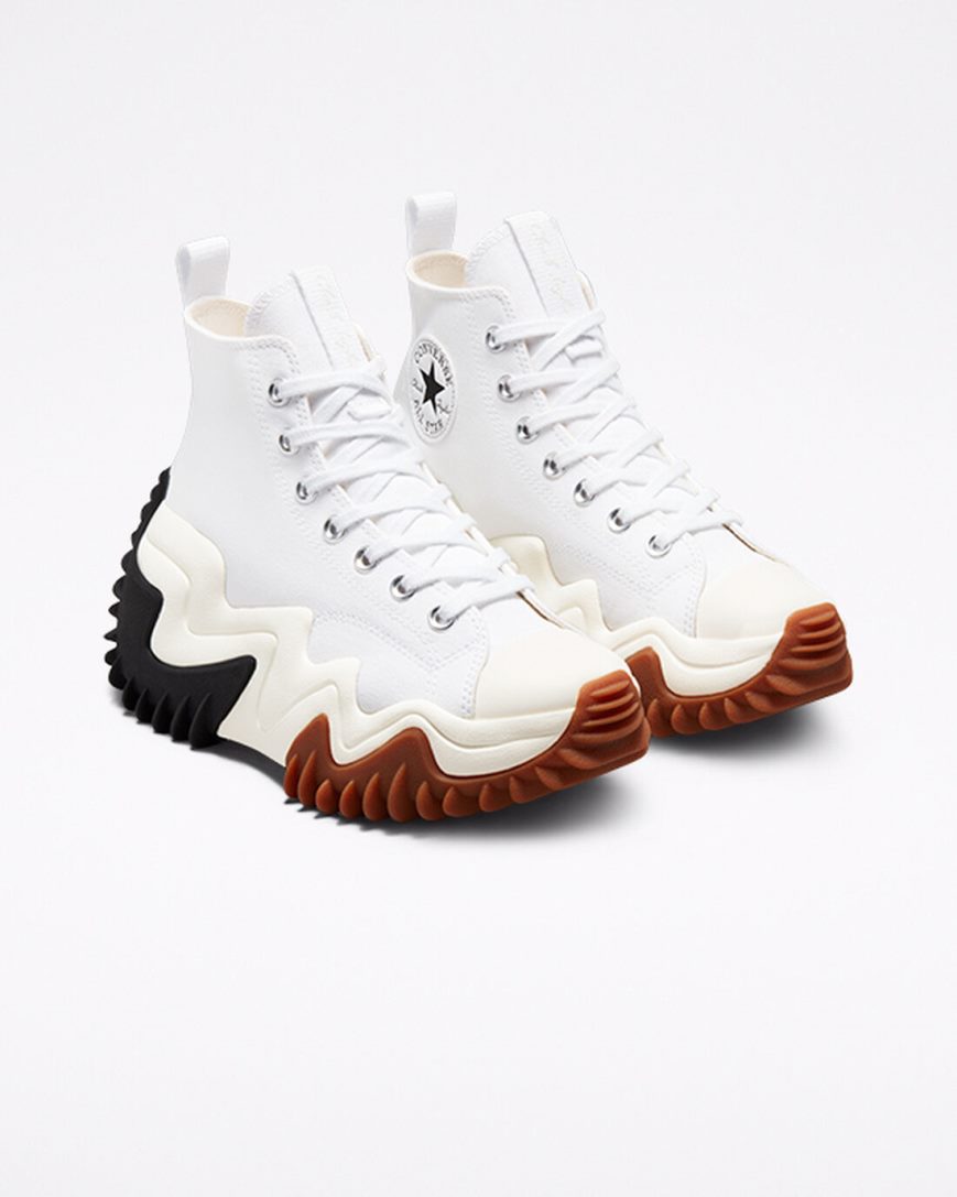 Converse Run Star Motion CX Høye Platform Sko Dame Hvite Svarte Oransje | 795ATQVXM