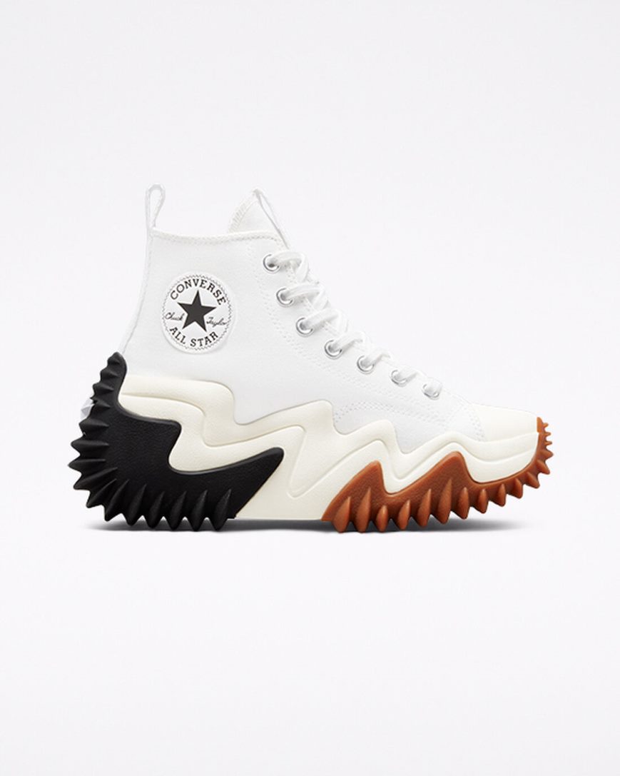 Converse Run Star Motion CX Høye Platform Sko Dame Hvite Svarte Oransje | 795ATQVXM