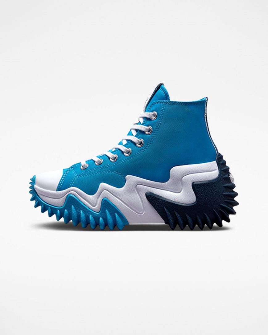 Converse Run Star Motion CX Høye Platform Sko Dame Blå Marineblå Hvite | 843WYKOGD