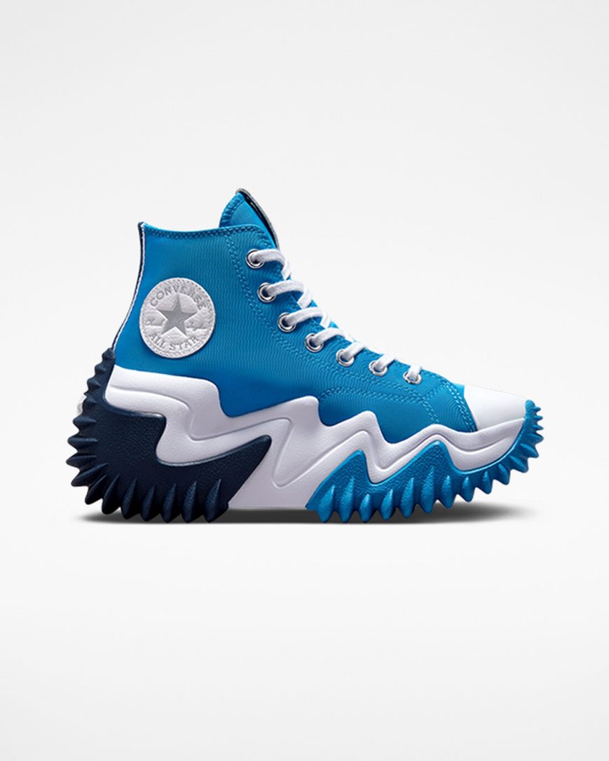 Converse Run Star Motion CX Høye Platform Sko Dame Blå Marineblå Hvite | 843WYKOGD