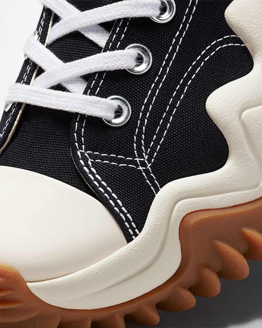 Converse Run Star Motion CX Høye Platform Sko Dame Svarte Hvite Oransje | 987OYCQDT