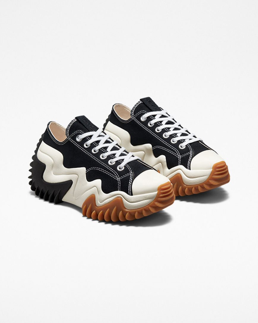 Converse Run Star Motion CX Lave Platform Sko Dame Svarte Hvite | 675SHTNCO