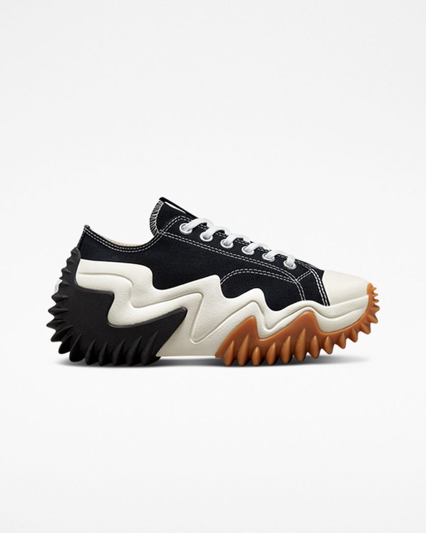 Converse Run Star Motion CX Lave Platform Sko Dame Svarte Hvite | 675SHTNCO