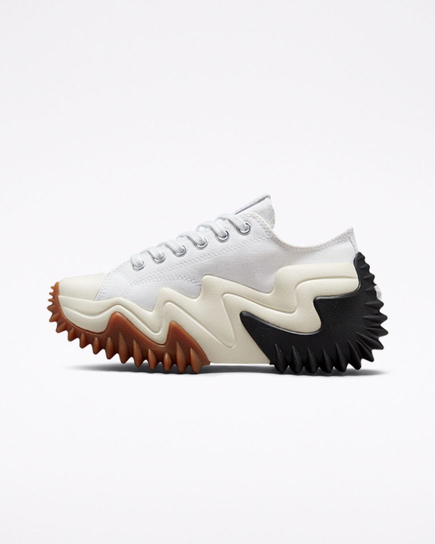 Converse Run Star Motion CX Lave Platform Sko Herre Hvite Svarte | 746WRCYQG