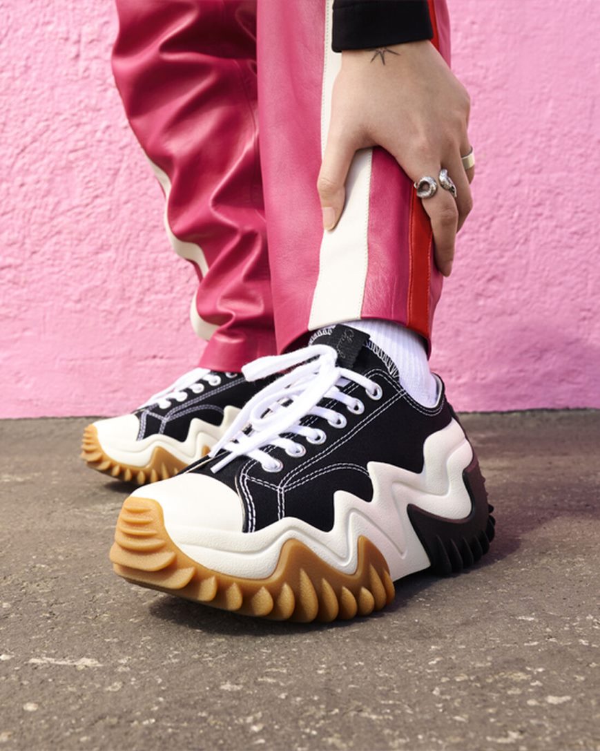 Converse Run Star Motion CX Lave Platform Sko Herre Hvite Svarte | 746WRCYQG