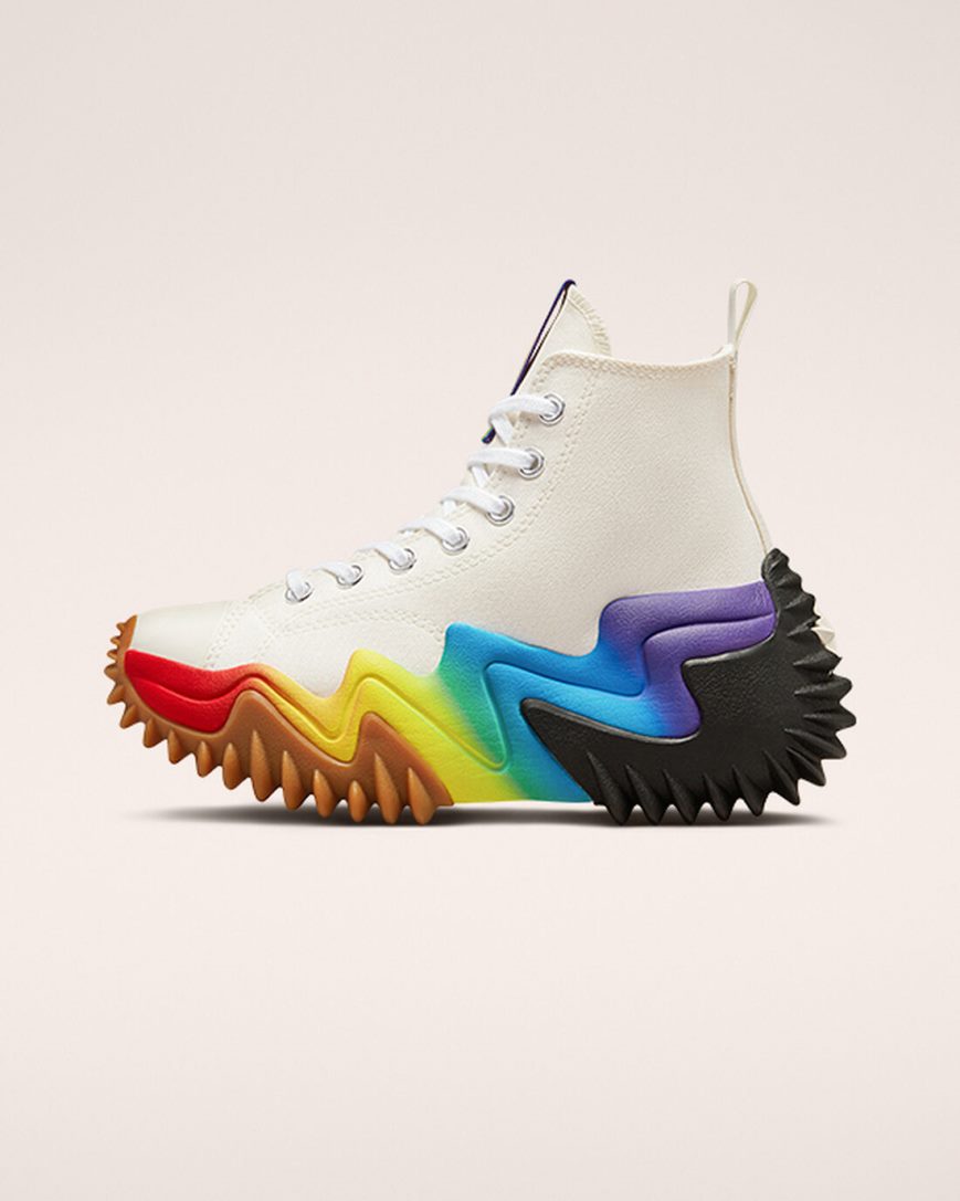 Converse Run Star Motion CX Pride Høye Platform Sko Herre Beige Lilla | 368TVAOBH