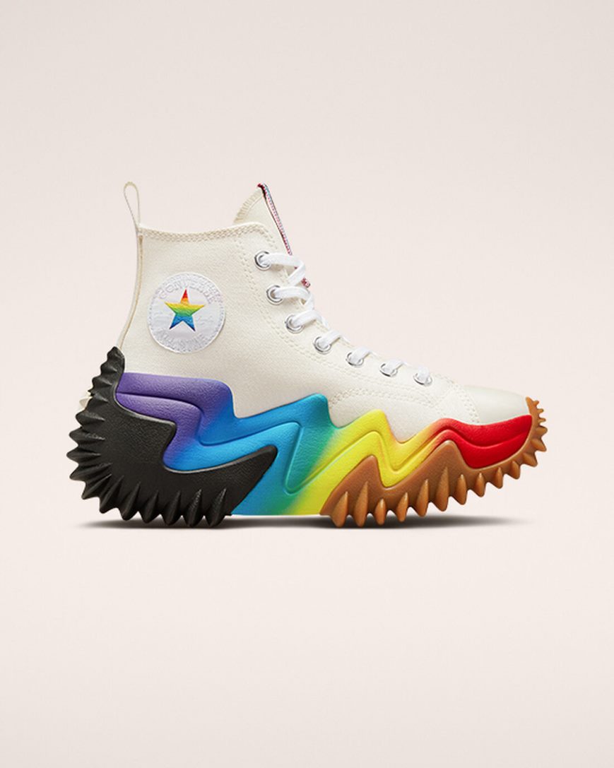 Converse Run Star Motion CX Pride Høye Platform Sko Herre Beige Lilla | 368TVAOBH
