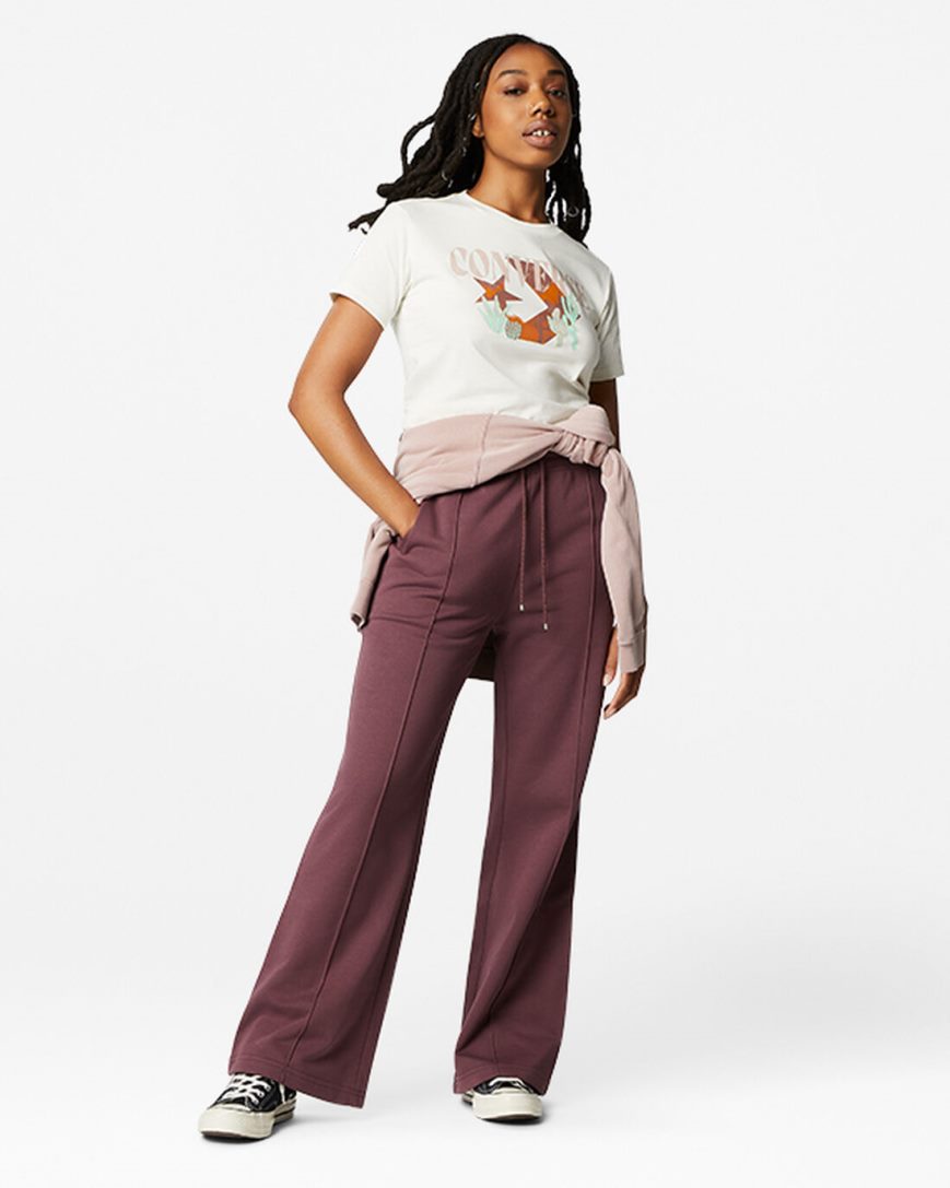 Converse Star Chevron Desert Mountain T-Shirts Dame Beige | 102PFVKUG