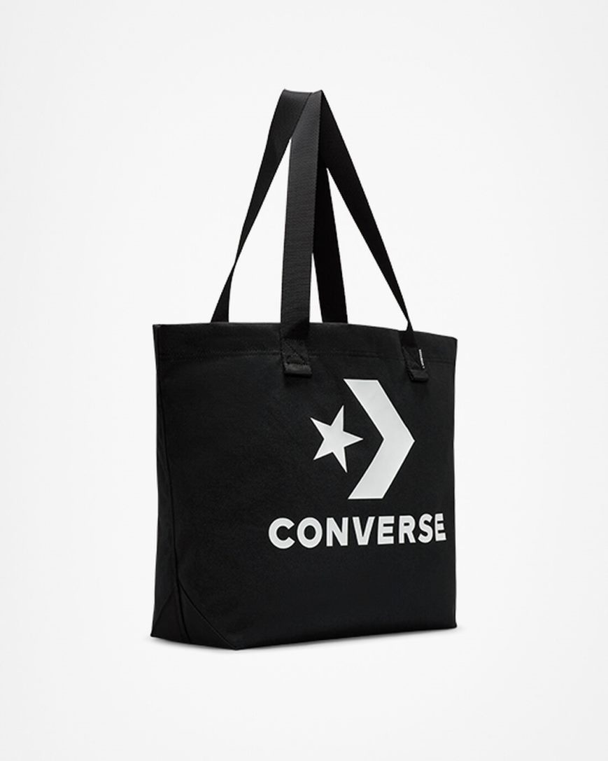 Converse Star Chevron Tote Vesker Herre Svarte Hvite | 790VPQRGX