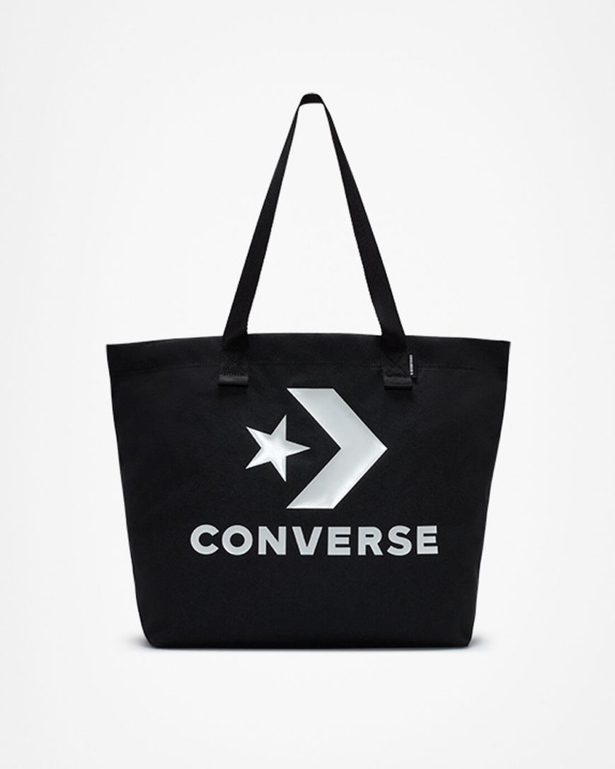 Converse Star Chevron Tote Vesker Herre Svarte Hvite | 790VPQRGX