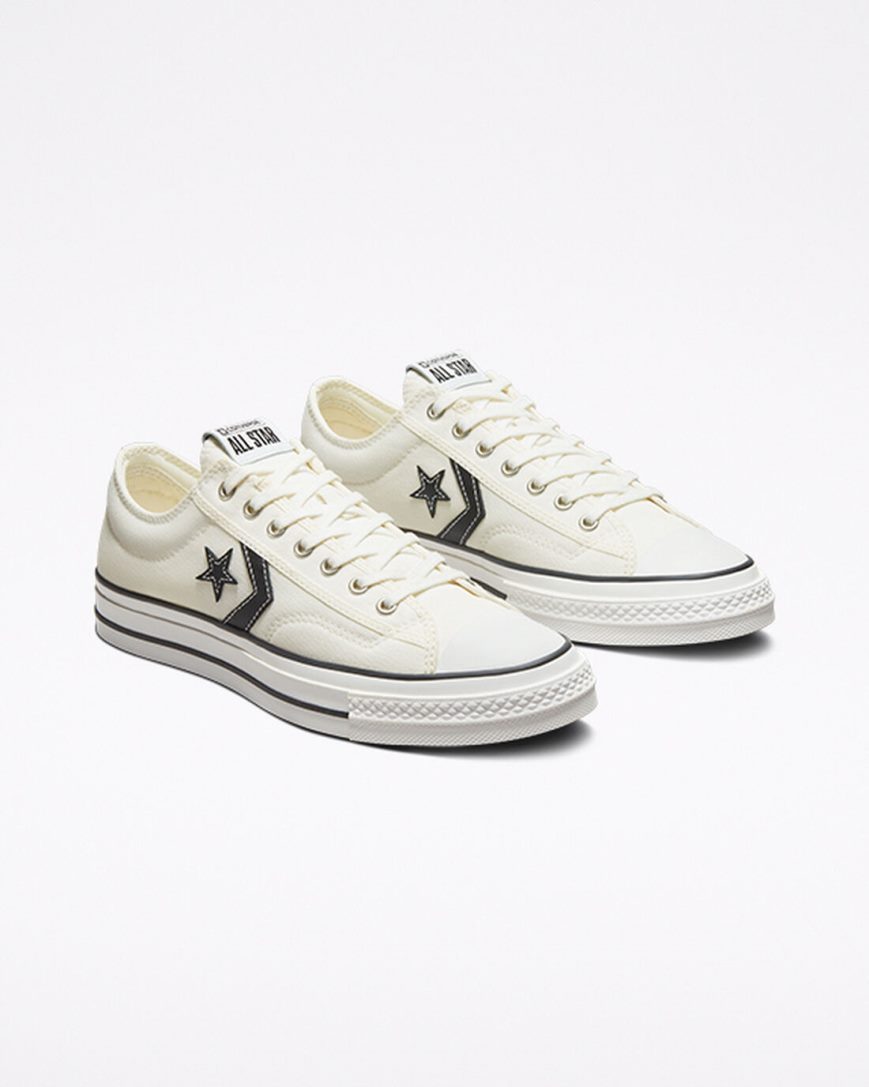 Converse Star Player 76 Lave Sko Dame Hvite Svarte | 174IQMYOG