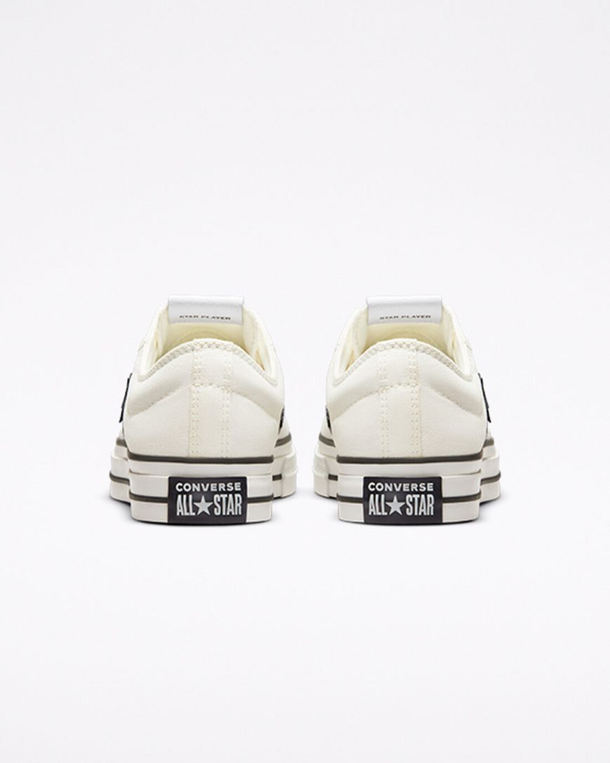 Converse Star Player 76 Lave Sko Dame Hvite Svarte | 174IQMYOG