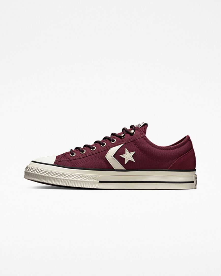 Converse Star Player 76 Retro Hike Lave Sko Dame Dyp Burgunder Svarte | 042MOGUNT