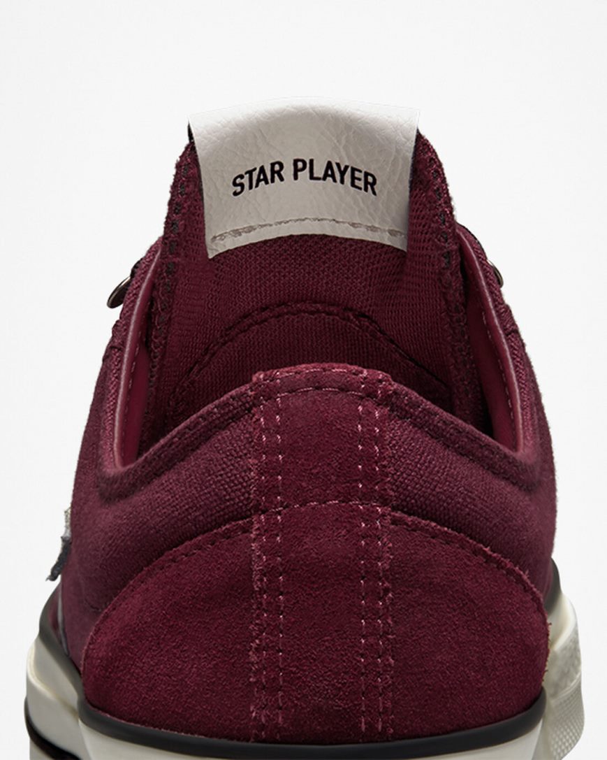 Converse Star Player 76 Retro Hike Lave Sko Dame Dyp Burgunder Svarte | 042MOGUNT