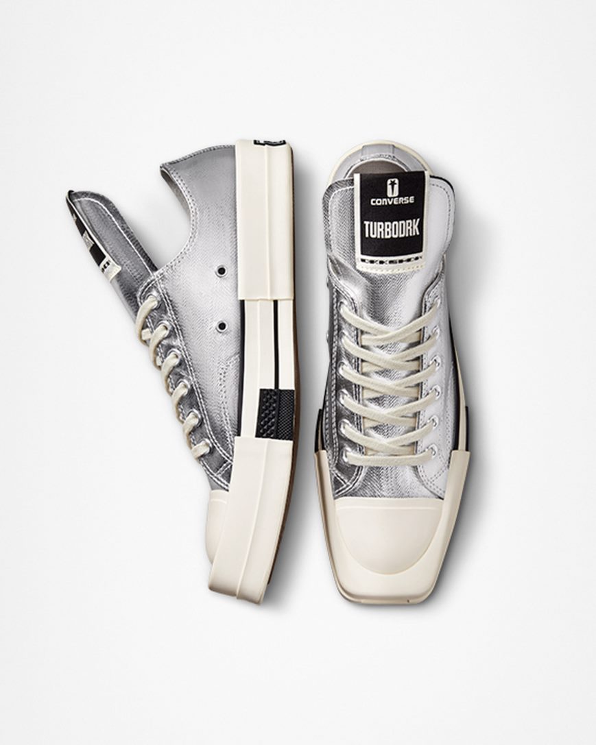Converse TURBODRK Chuck 70 Lave Sko Herre Sølv Svarte | 945LZCGXF