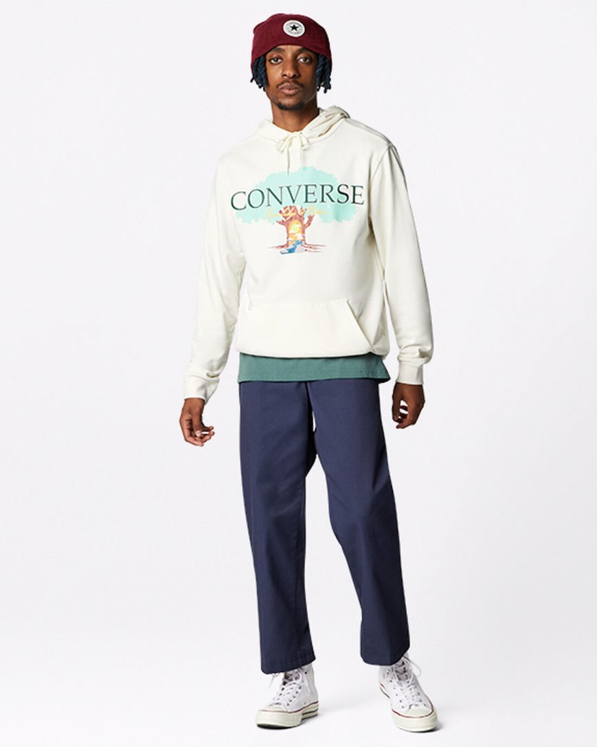 Converse Tree of Life Pullover Hettegensere Herre Beige | 508ILUMGT
