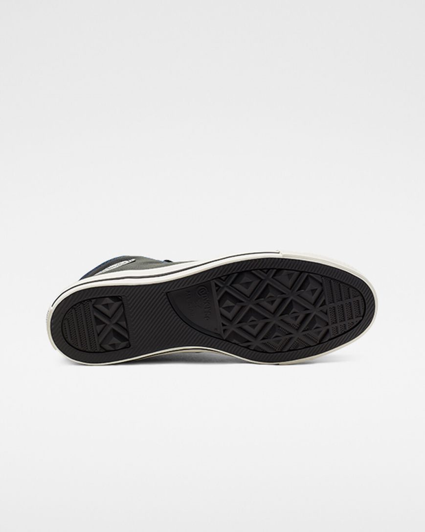 Converse Tumbled Lær Chuck Taylor All Star Høye Sko Dame Svarte Kongeblå | 063CDNTZP