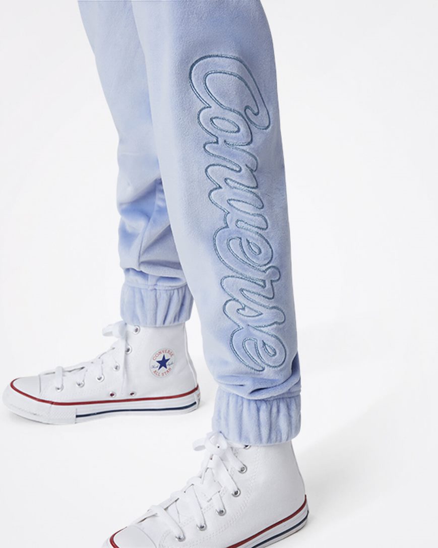 Converse Velour Joggebukser Jente Blå | 392EJNTIB