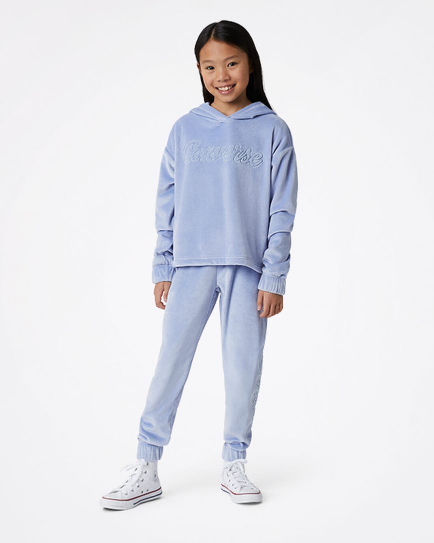 Converse Velour Joggebukser Jente Blå | 392EJNTIB