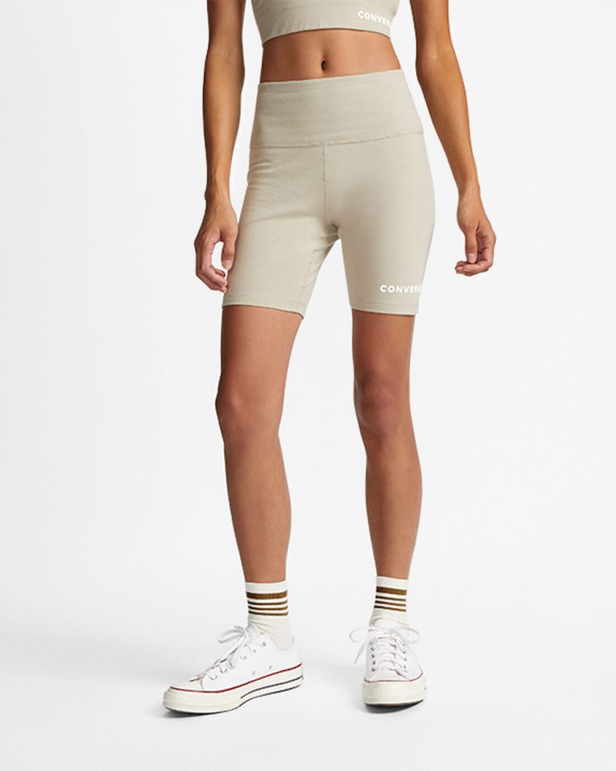 Converse Wordmark Bike Shorts Dame Grå | 731YZSRLQ