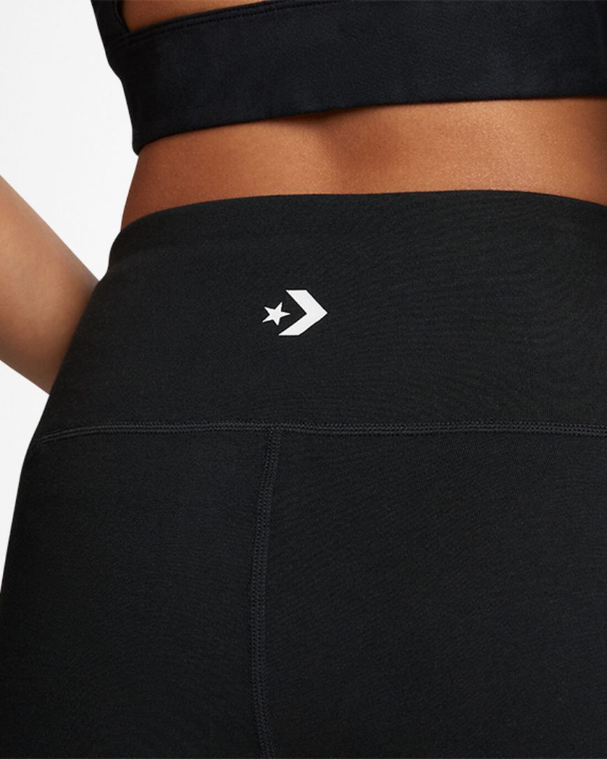 Converse Wordmark Bike Shorts Dame Svarte | 529FJWXHK