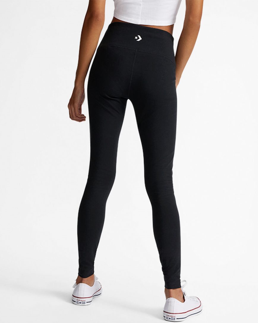 Converse Wordmark Leggings Dame Svarte | 568NKSJIF