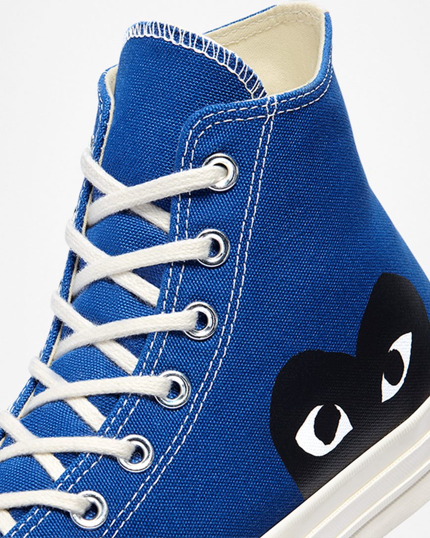 Converse x Comme des Garçons PLAY Chuck 70 Høye Sko Dame Blå Svarte | 032CSXZPM
