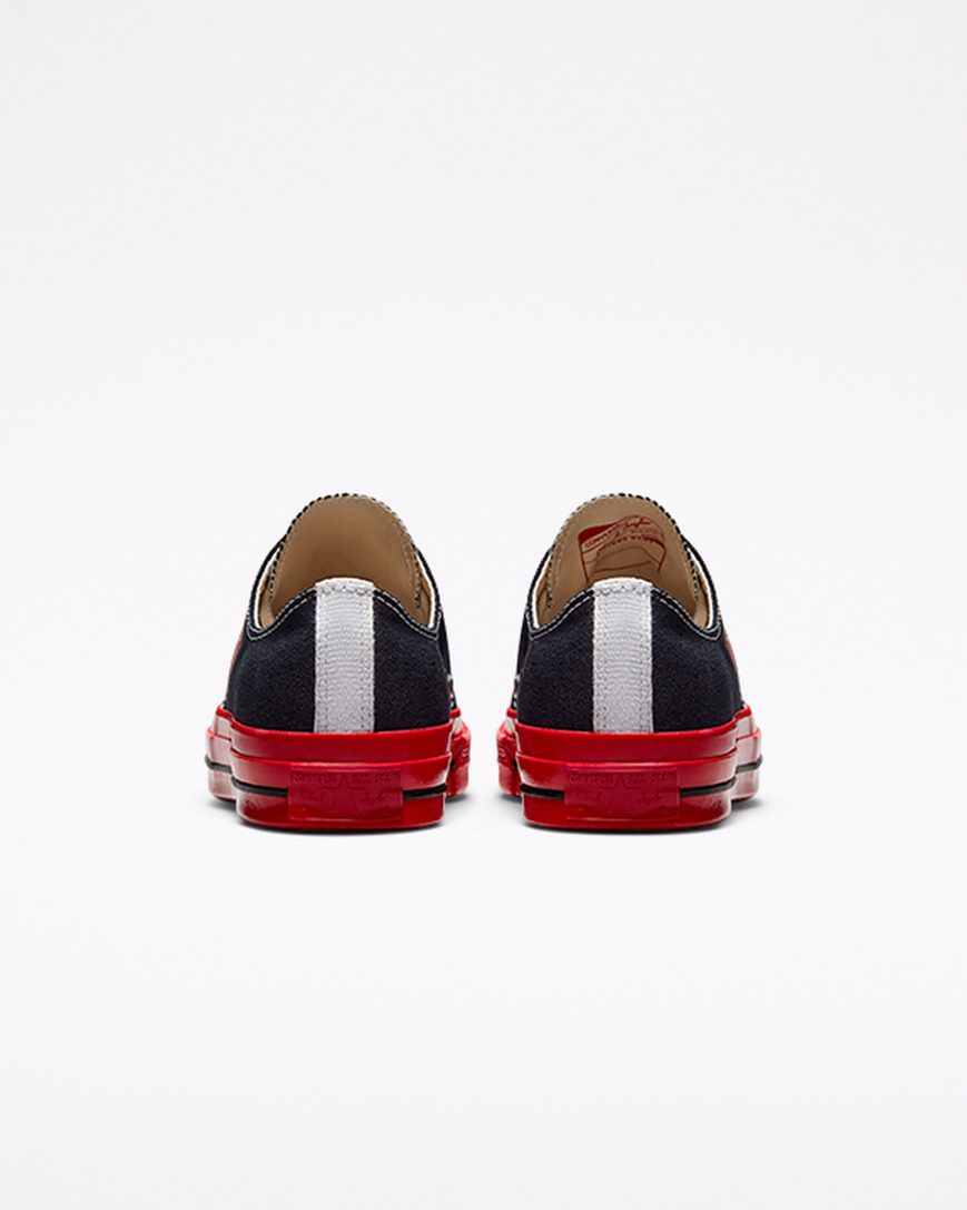 Converse x Comme des Garçons PLAY Chuck 70 Lave Sko Dame Svarte Rød | 039XPZEVL