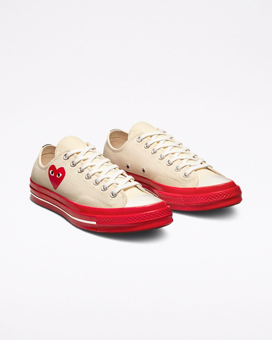 Converse x Comme des Garçons PLAY Chuck 70 Lave Sko Herre Rød | 150OAGCES