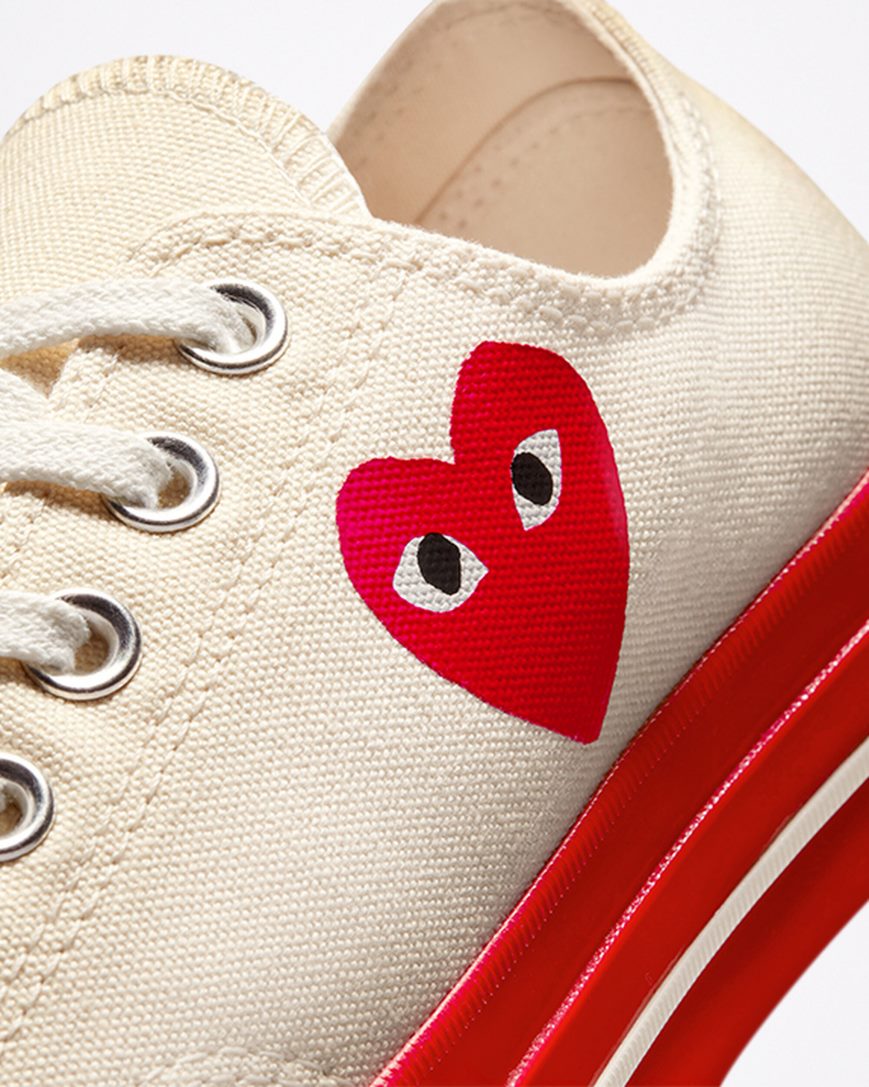 Converse x Comme des Garçons PLAY Chuck 70 Lave Sko Herre Rød | 150OAGCES