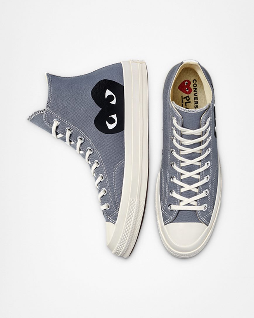 Converse x Comme des Garçons PLAY Chuck 70 Høye Sko Herre Grå Svarte | 217PDJCKA