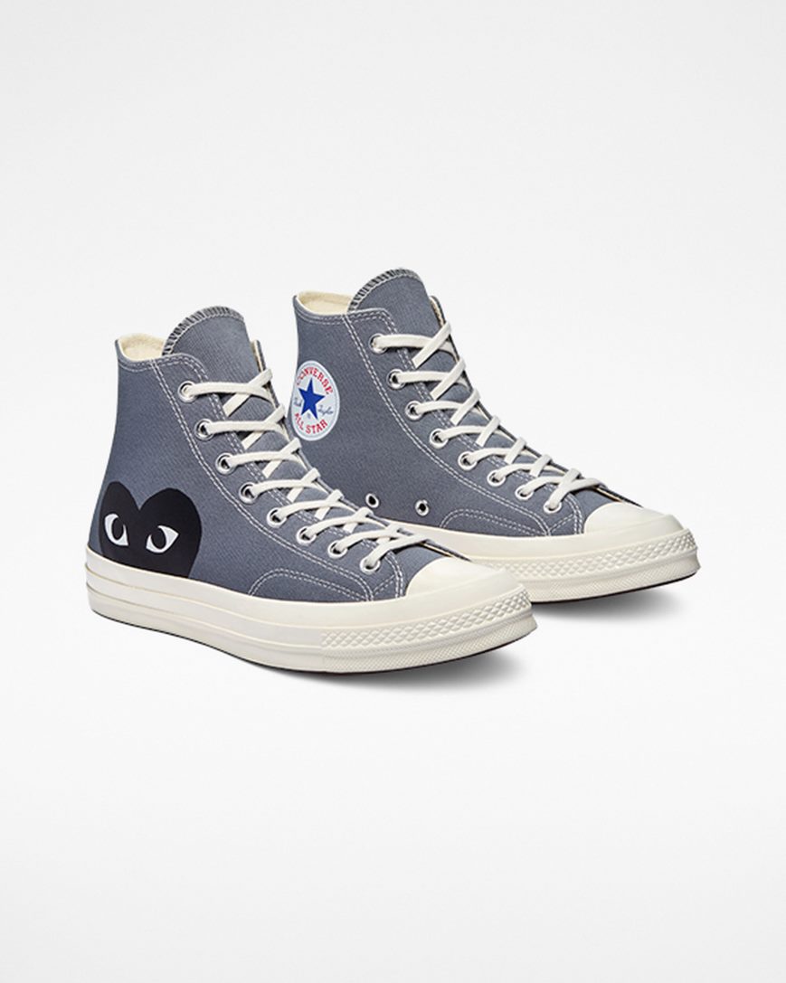 Converse x Comme des Garçons PLAY Chuck 70 Høye Sko Herre Grå Svarte | 217PDJCKA
