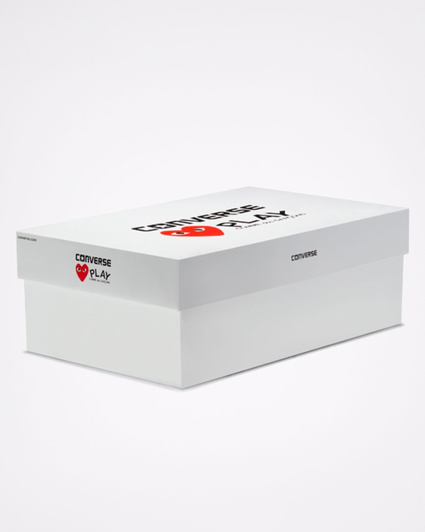 Converse x Comme des Garçons PLAY Chuck 70 Lave Sko Dame Svarte Hvite Rød | 298IKYWGR