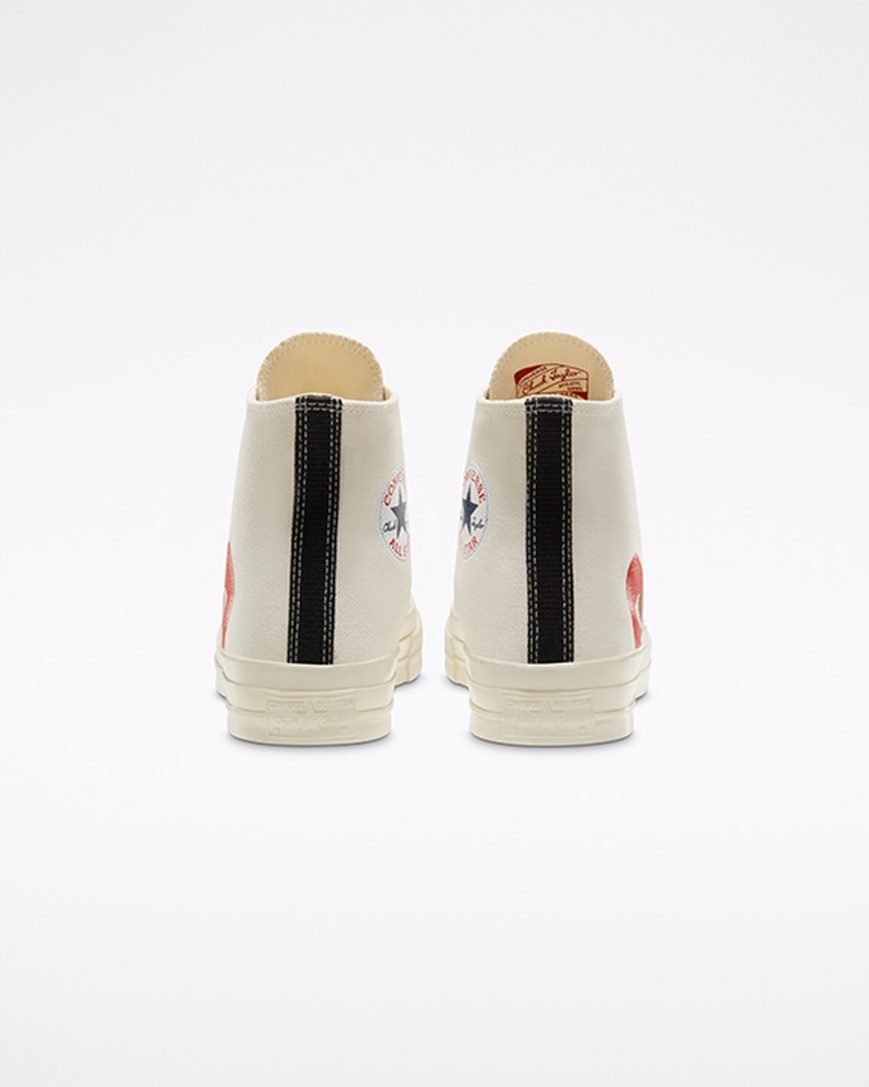 Converse x Comme des Garçons PLAY Chuck 70 Høye Sko Dame Hvite Rød | 386ZUFROM