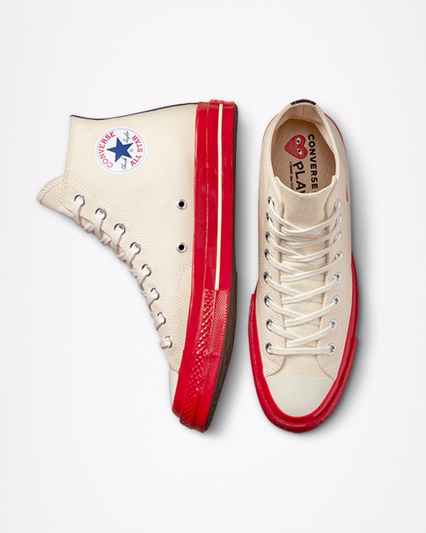 Converse x Comme des Garçons PLAY Chuck 70 Høye Sko Dame Rød | 427RIYBKQ