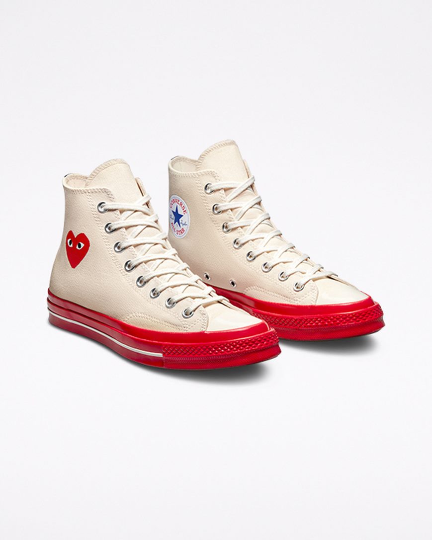 Converse x Comme des Garçons PLAY Chuck 70 Høye Sko Dame Rød | 427RIYBKQ