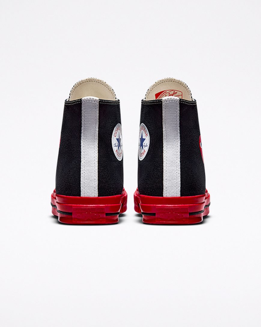 Converse x Comme des Garçons PLAY Chuck 70 Høye Sko Herre Svarte Rød | 478JSABEI