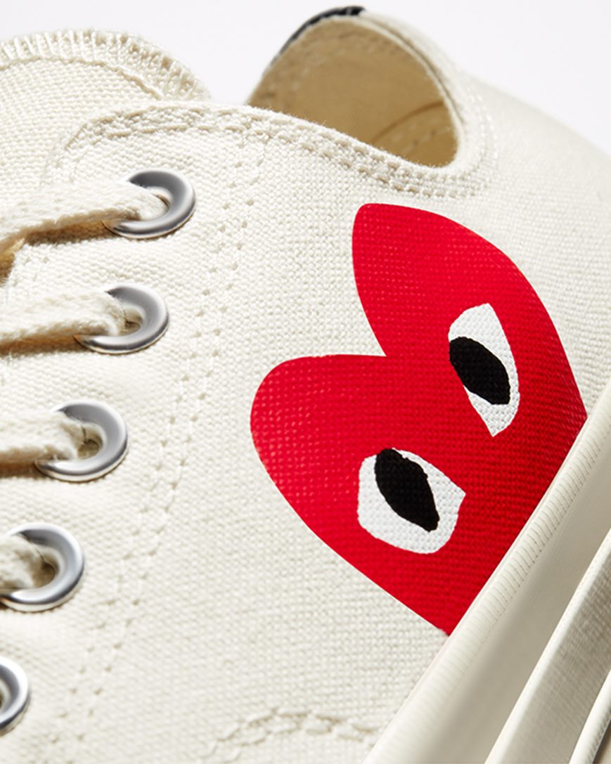 Converse x Comme des Garçons PLAY Chuck 70 Lave Sko Herre Hvite Rød | 480LGNPME