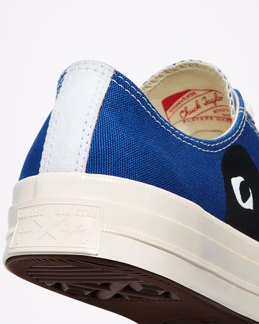 Converse x Comme des Garçons PLAY Chuck 70 Lave Sko Dame Blå Svarte | 538ZWSUNL