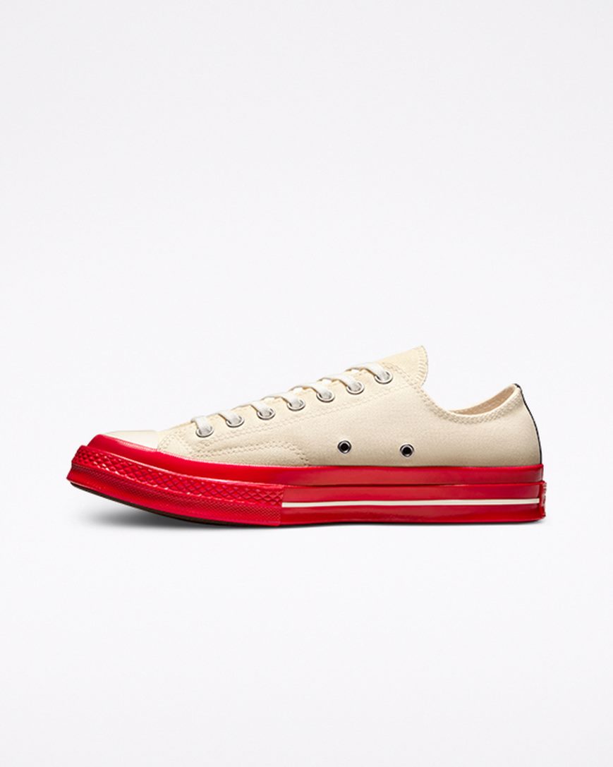 Converse x Comme des Garçons PLAY Chuck 70 Lave Sko Dame Rød | 695SIDFAQ