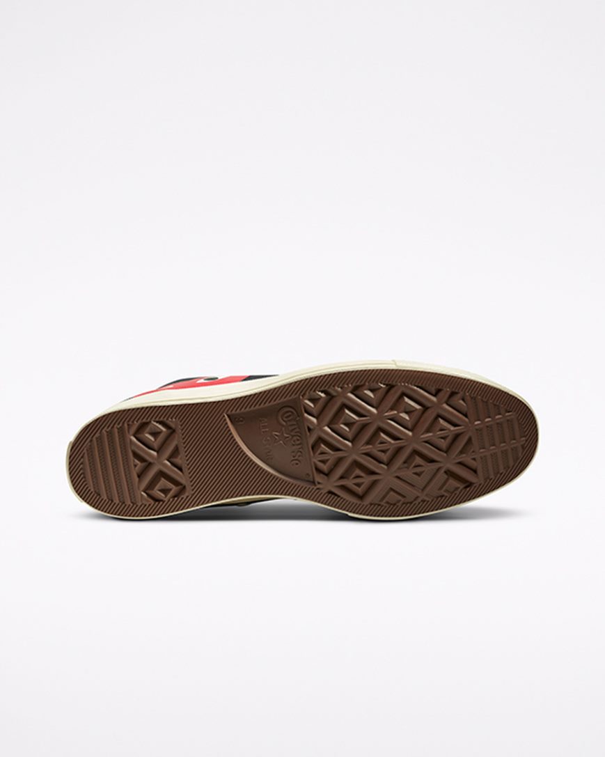 Converse x Comme des Garçons PLAY Chuck 70 Høye Sko Dame Svarte Hvite Rød | 807ZPVRHM