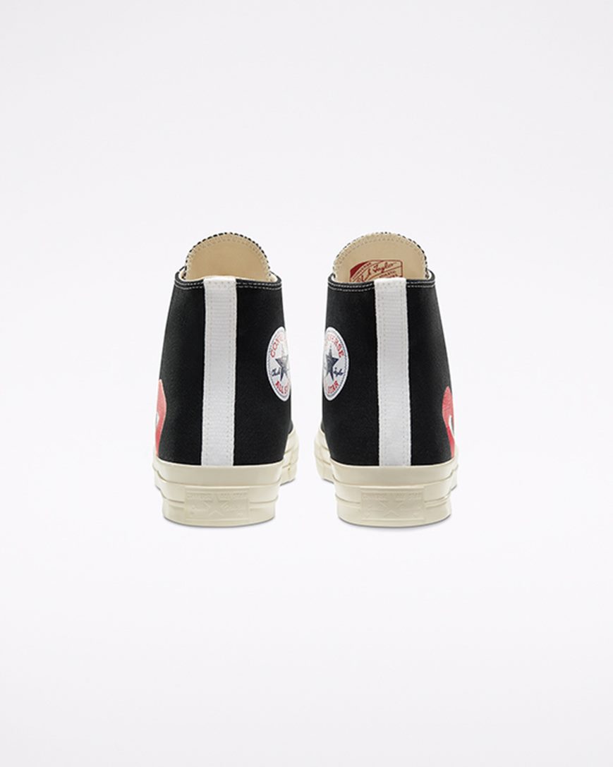 Converse x Comme des Garçons PLAY Chuck 70 Høye Sko Dame Svarte Hvite Rød | 807ZPVRHM