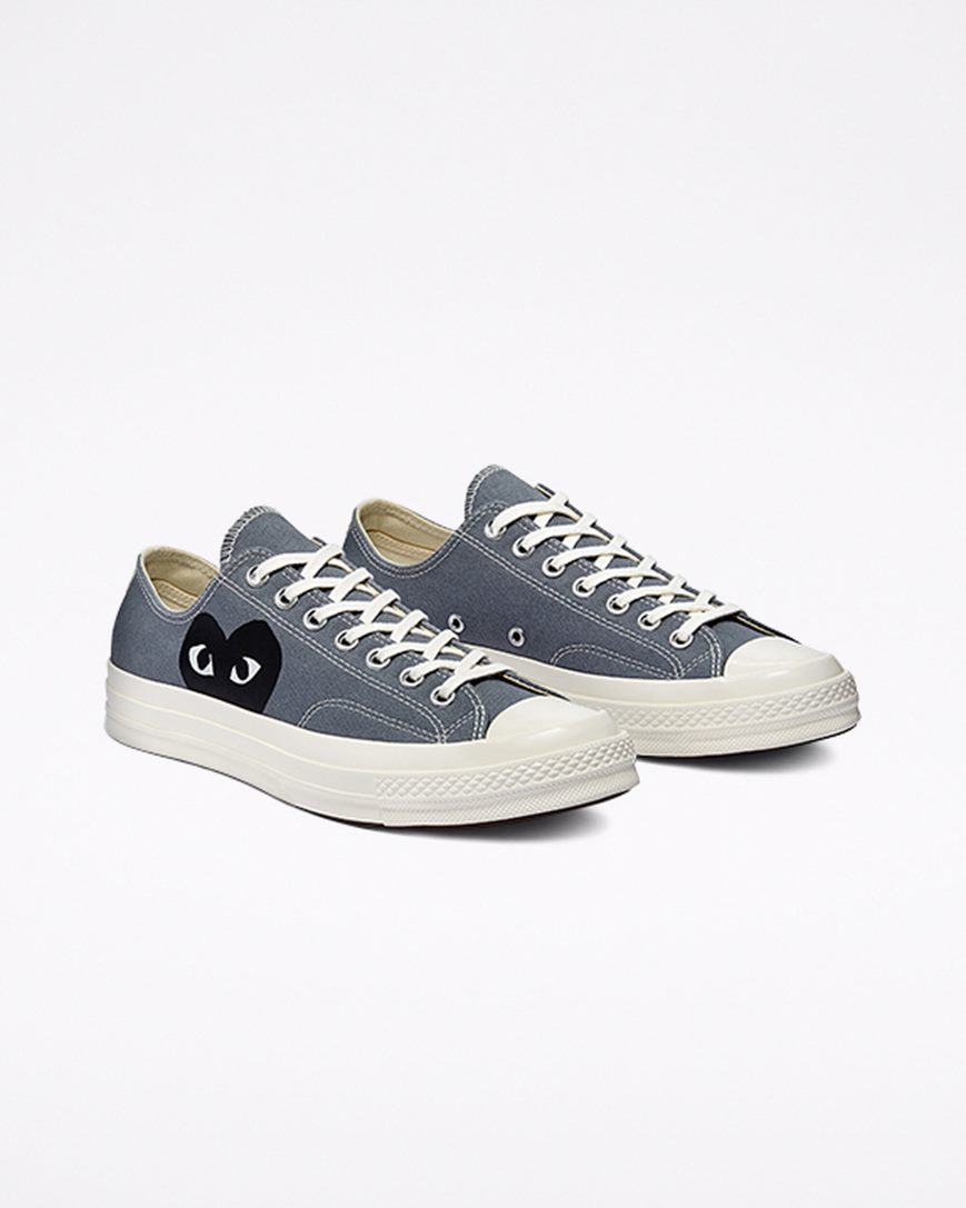 Converse x Comme des Garçons PLAY Chuck 70 Lave Sko Dame Grå Svarte | 982XUAWNQ