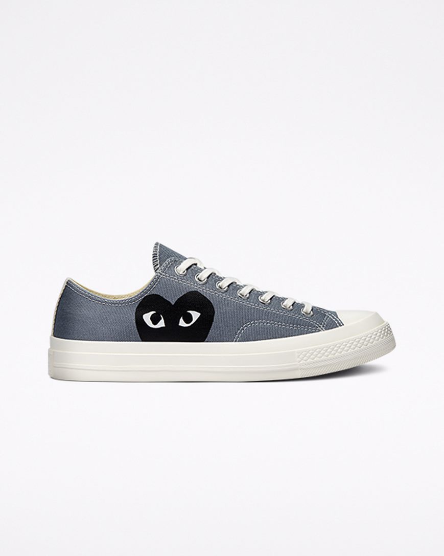Converse x Comme des Garçons PLAY Chuck 70 Lave Sko Dame Grå Svarte | 982XUAWNQ