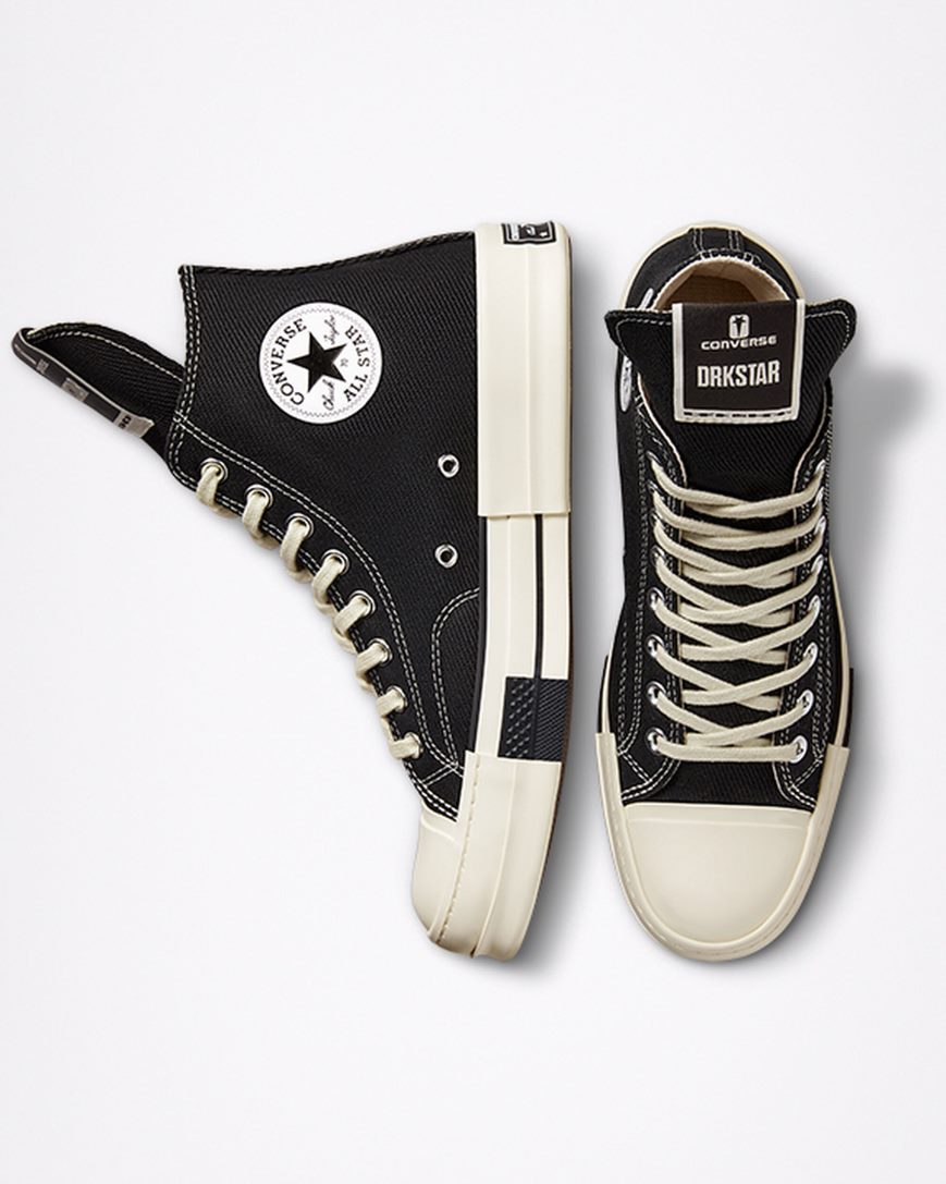 Converse x DRKSHDW DRKSTAR Chuck 70 Høye Sko Dame Svarte | 045QJWZGD