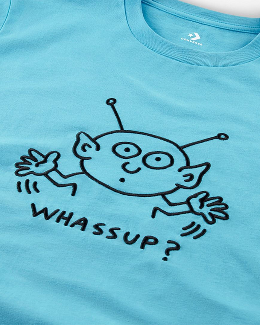 Converse x Keith Haring Alien T-Shirts Dame Blå | 782EMPYFW