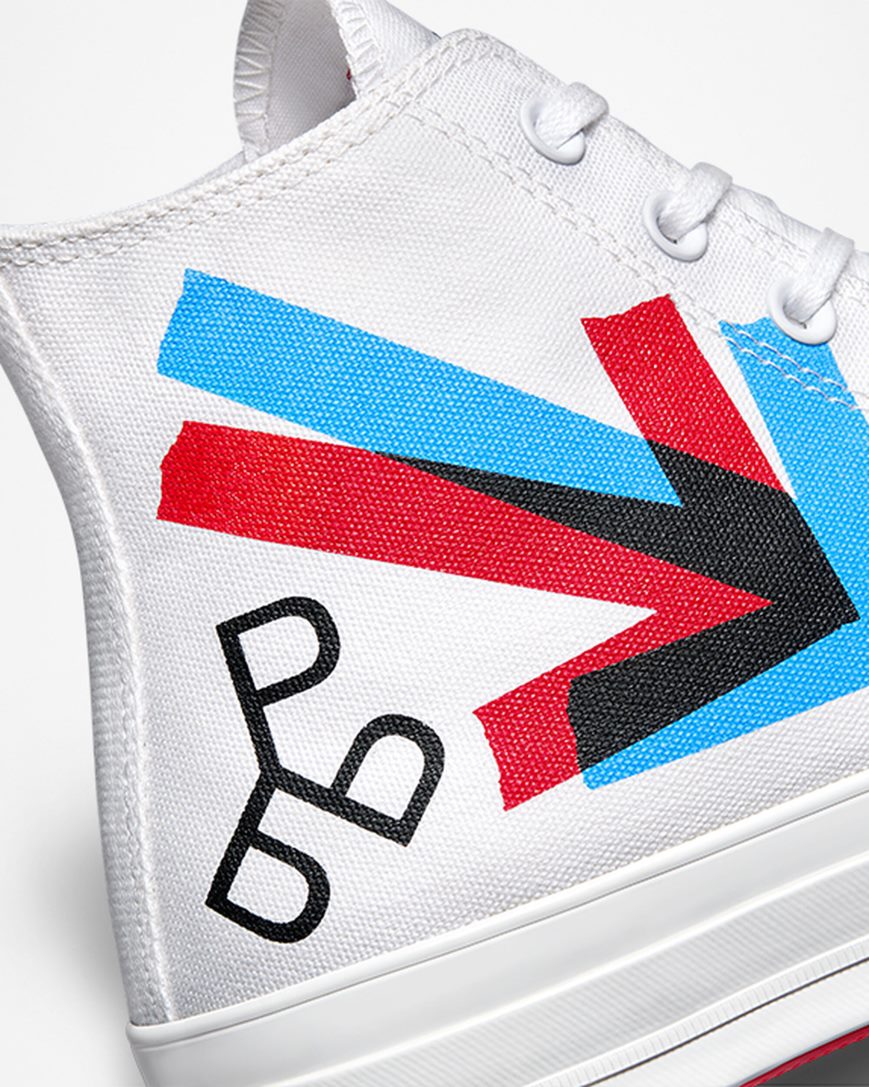 Converse x Patta x Experimental Jetset Chuck 70 Høye Sko Herre Hvite Rød Blå | 963NJWLMD